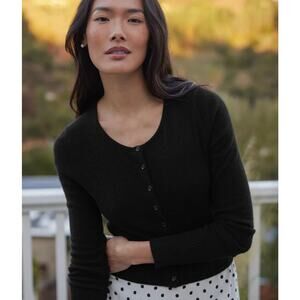 $325 New Jenni Kayne Cashmere Finley Cardigan - Black - Small